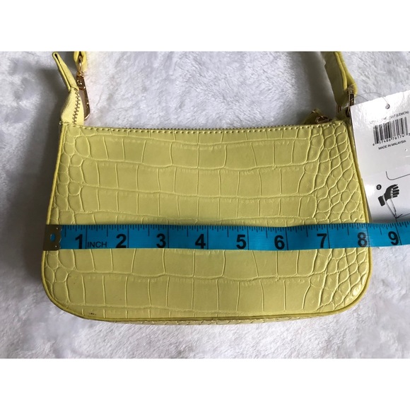 Olivia Miller Croc Millie Shoulder Bag, Lemon - Picture 7 of 8
